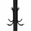 Вешалка-стойка SHT-CR450, 1,86 м, диск 37 см, 6 крючков + 4 дополнительных, металл/мрамор, черная, В1-50