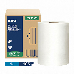 Протирочный нетканый материал Tellus/TORK Advanced, 266 листов в рулоне, 39,5х27,6 см, белый, 352200