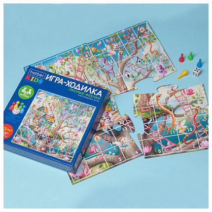Игра-ходилка настольная детская, АССОРТИ, 5 сюжетов, HATBER
