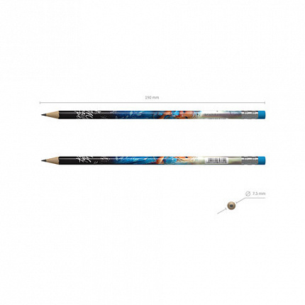 Карандаш чернографитный с ластиком ERICH KRAUSE "Magic Pet", НВ, 62769