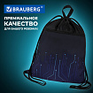 Мешок для обуви BRAUBERG БОЛЬШОЙ, с ручкой, карман на молнии, сетка, 49х41 см, "Электро", 271061