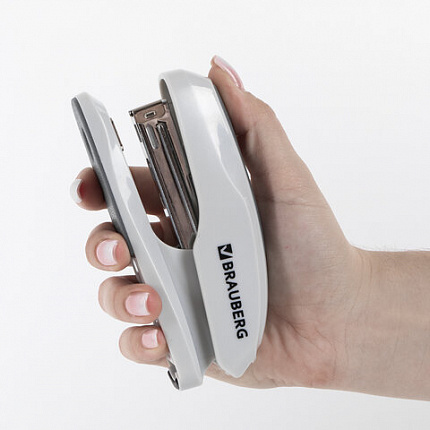 Степлер №24/6, 26/6 BRAUBERG "Extra", до 30 листов, серый, 229089