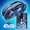 Пенал-косметичка BRAUBERG овальный, полиэстер, "Полоски", 22х9х5 см, 229273