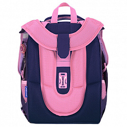 Ранец BRAUBERG PREMIUM, 2 отделения, с брелоком, "Paw prints", велюровая панель, 38х29х16 см, 273098