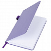 Блокнот А5 135x212 мм BRAUBERG "Edge", под кожу, резинка, держатель, 80 л., клетка, сиреневый, 117150