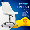 Кресло стул BRABIX "Eames MG-310 CH", хром, пластик белый, экокожа белая, 532923