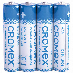 Батарейки алкалиновые "мизинчиковые" КОМПЛЕКТ 40 шт., CROMEX (КРОМЕКС) Alkaline, ААА (LR03, 24А), в коробке, 455596