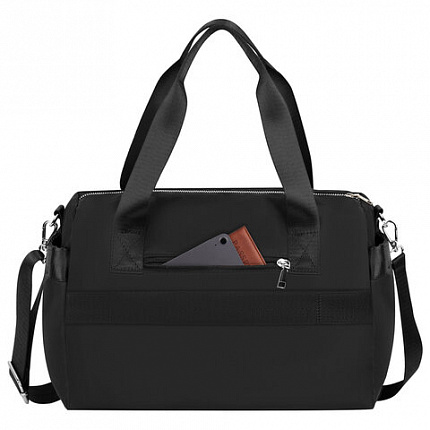 Сумка дорожная HEIKKI HANDY (ХЕЙКИ), карман на молнии, багажная лента, черная, 38х16х25 см, 273874