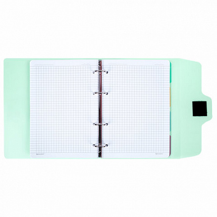 Тетрадь на кольцах А5 175х220мм, 120л, пластик, на липучке, с разделителями, BRAUBERG, Черный, 404638