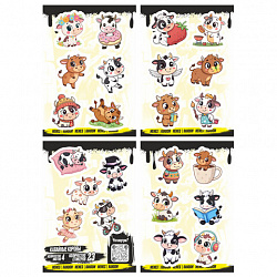 Наклейки виниловые, 20-22 шт., 4 листа, А6, "КАВАЙНЫЕ ДИЗАЙНЫ", АССОРТИ, NALEPKING