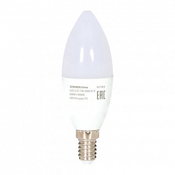 Лампа светодиодная SONNEN EXTRA, 7 (60) Вт, Е14, свеча, нейтральный белый, 30000 ч, LED C37-7W-4000-Е14, 457903