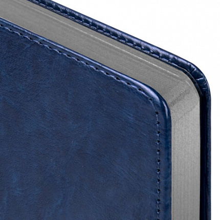 Ежедневник датированный 2026 А5 138x213 мм, BRAUBERG "Inspiration", под кожу, цветной срез, синий, 117474