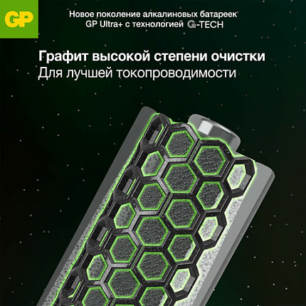 Батарейки КОМПЛЕКТ 2 шт., GP Ultra Plus G-Tech, AA (LR6), алкалиновые, пальчиковые, 15AUPA21-2CRSB2