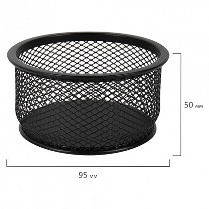 Подставка-органайзер BRAUBERG "Germanium", металлическая, круглое основание, 50х95 мм, черная, 223120