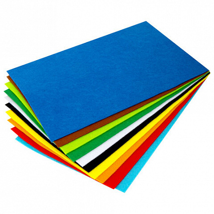 Фетр мягкий утолщенный А4, 2 мм, 10 листов, 10 цветов, плотность 250 г/м2, ОСТРОВ СОКРОВИЩ, 665669