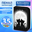 Пенал BRAUBERG, 1 отделение, 2 откидные планки, полиэстер, 21х14 см, "Долгожданная встреча", 274592