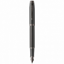 Ручка перьевая PARKER "IM Professionals Monochrome Titanium", темно-серый лак, сталь, синяя, 2172959