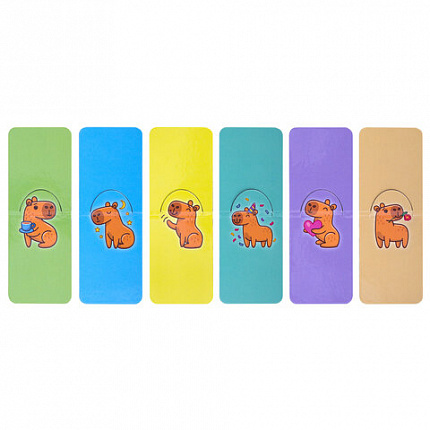 Закладки для книг МАГНИТНЫЕ, "АССОРТИ 5 ДИЗАЙНОВ ЗВЕРЯТА", набор 6 штук, 35x25 мм, FUNSTER, 116651