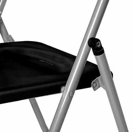 Стулья складные BRABIX "Golf Lite CF-017", КОМПЛЕКТ 4 шт., серебристый каркас, пластик, чёрный, 533034