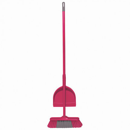 Совок для мусора КОМПЛЕКТ щетка + рукоятка / черенок 110 см, совок крепится на рукоятку, щетка 32 см, щетина 7 см, еврорезьба, YORK "Tandem", 82020