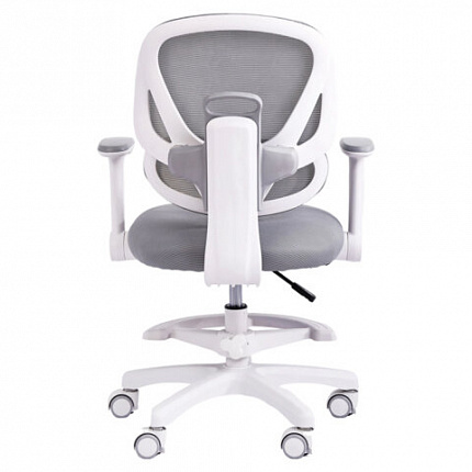 Кресло детское с подставкой для ног BRABIX KIDS "MG-220", сетка/ткань TW, серое, 533315