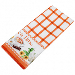 Салфетка из МИКРОФИБРЫ универсальная, 40х60 см, оранжевая клетка, орнамент, 240 г/м2, BOOMHOUSE (БУМХАУС), 700877