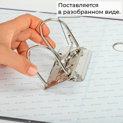 Папка-регистратор STAFF "Profit" с мраморным покрытием, 75 мм, с уголком, черная, СЪЕМНЫЙ МЕХАНИЗМ, 272009
