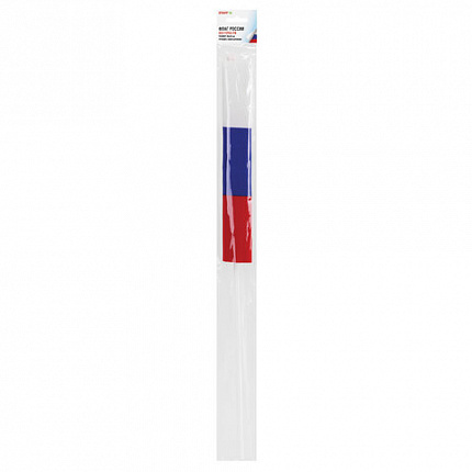 Флаг России ручной 30х45 см, без герба, с флагштоком, BRAUBERG/STAFF, 550182, RU14