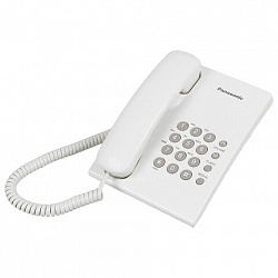 Телефон PANASONIC KX-TS2350RUW, белый, повторный набор, тональный / импульсный режим