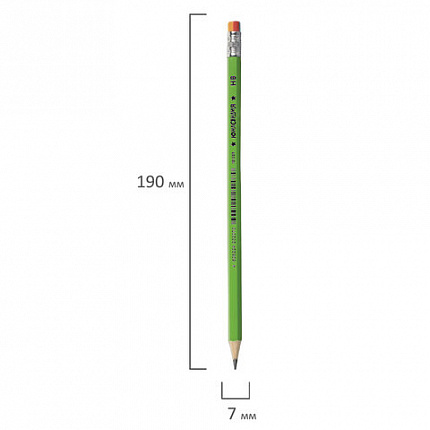 Карандаш чернографитный ЮНЛАНДИЯ, 1 шт., "Неончики", НВ, корпус ассорти, с резинкой, 181589