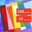 Цветная бумага А4 ТОНИРОВАННАЯ В МАССЕ, 100 листов, 10 цветов, короб, 80 г/м2, FUNSTER (ФАНСТЕР), 210х297 мм, 117617