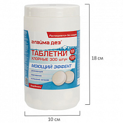 Средство дезинфицирующее с моющим эффектом, таблетки хлорные, 300 шт., 1 кг, ЛАЙМАДЕЗ, 701874