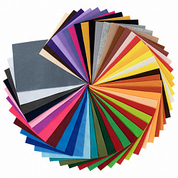 Фетр мягкий А4, 1 мм, 50 листов, 50 цветов, плотность 160 г/м2, ОСТРОВ СОКРОВИЩ, 665473