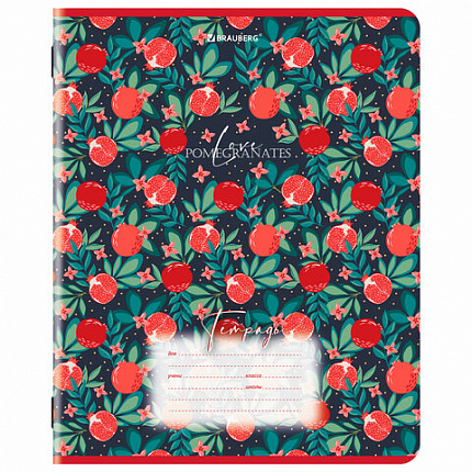 Тетрадь 18 л. BRAUBERG, клетка, обложка картон, ГРАНАТ, 107296