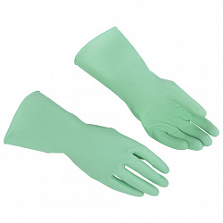 Перчатки VILEDA многоцелевые латексные, МНОГОРАЗОВЫЕ, х/б напыление, ПРОЧНЫЕ, L (большой), зеленый, 174365