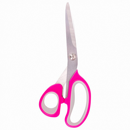 Ножницы портновские ОСТРОВ СОКРОВИЩ ПРЕМИУМ, 210 мм, фуксия с резиновыми серыми вставками, 237454