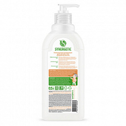 Мыло жидкое 500 мл SYNERGETIC "Миндальное молочко", гипоаллергенное, биоразлагаемое, дозатор, 105058