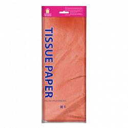 Цветная бумага ТИШЬЮ 17 г/м2, 50х66 см, 10 листов, коралловый цвет, ЗОЛОТАЯ СКАЗКА, 116477