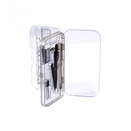 Готовальня STAFF "College" 9 предметов: циркуль 120 мм, чертежные принадлежности, механический карандаш, пластиковый пенал, 210863