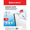 Обложки картонные для переплета БОЛЬШОЙ ФОРМАТ А3, КОМПЛЕКТ 100 штук, тиснение под кожу, 230 г/м2, белые, BRAUBERG, 530945