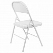Стул складной BRABIX "Golf Plus CF-003 КОМФОРТ", белый каркас, кожзам белый, В КОРОБЕ, 533028