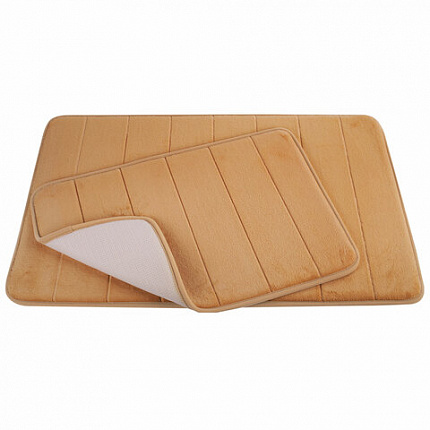 Комплект ковриков MEMORY EFFECT для ванной 50х80 см и туалета 40х60 см, персиковый, LAIMA HOME, 608447