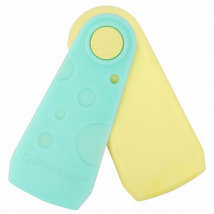 Ластик BRAUBERG "ULTRA PASTEL", 57х24х15 мм, пастельные цвета ассорти, бирюзовый пластиковый держатель, 272688