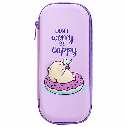 Пенал BRAUBERG, 1 отделение, 1 откидная планка, EVA, 22х10х5 см, "Capybara", 272335