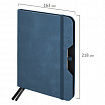 Ежедневник датированный 2026, А5, 151х213 мм, BRAUBERG "Note", под кожу, держатель для ручки, синий, 117517