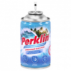 Сменный баллон 250 мл PERKLIN (ПЕРКЛИН) "Тропический бриз", для автоматических освежителей, универсальный, 609802