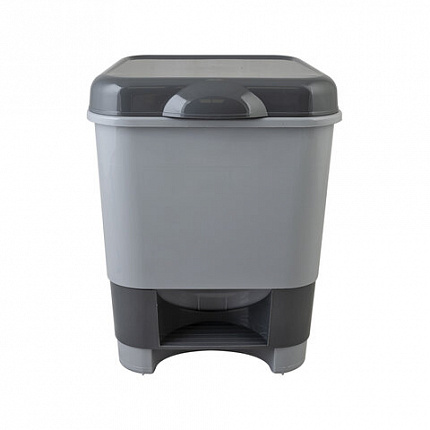 Ведро-контейнер 8 л с педалью, для мусора, 30х25х24 см, цвет серый/графит, 427-СЕРЫЙ, 434270065
