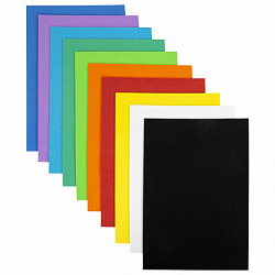 Пористая резина/фоамиран А4, 2 мм, НАБОР №1, 10 листов, 10 цветов, яркие цвета, ОСТРОВ СОКРОВИЩ, 660073