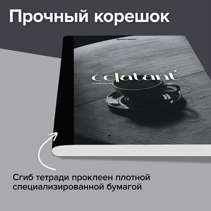 Тетрадь А5 96л. BRAUBERG на сшивке с корешком, клетка, обложка картон, Simplicity, 405288