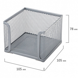 Подставка для бумажного блока BRAUBERG "Germanium" металлическая, 78*105*105 мм, серебристая, 231945